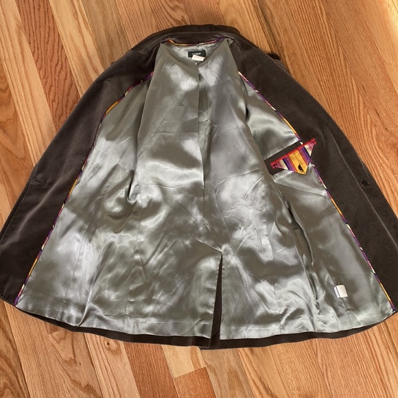 J. Crew✨Vintage Gray Velvet Single Button Long Blazer - Picture 6 of 11